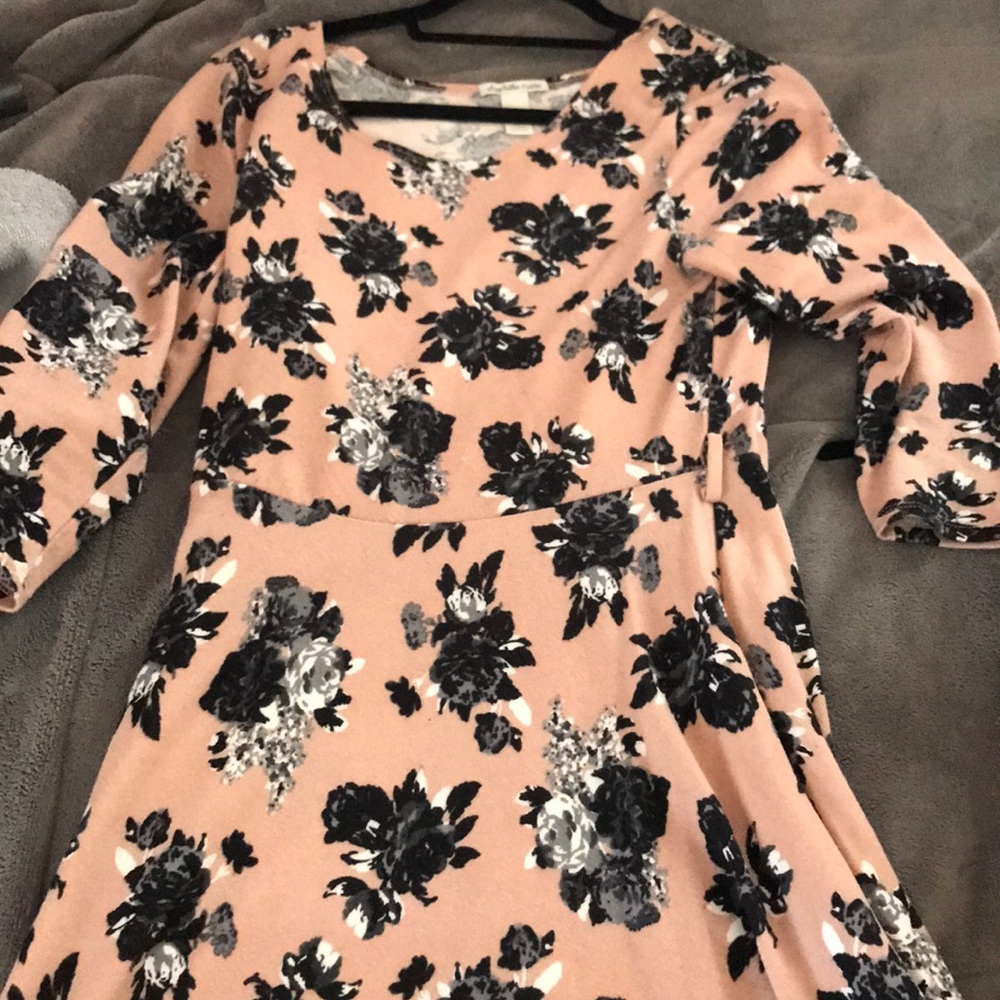 Pink dress with roses